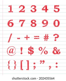 Hand Drawn numbers and Keystrokes