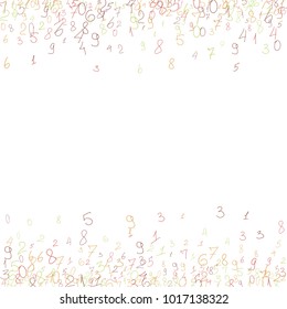 Hand drawn numbers. Scribbled handwritten numbers for  card, poster, banner. Vector background with color numbers in primitive style. Simple pattern for your design.
