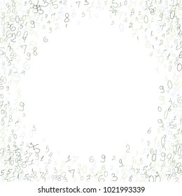 Hand drawn numbers. .  Scribbled handwritten numbers for  card, poster, banner. Vector background with color numbers in primitive style. Simple pattern for your design.