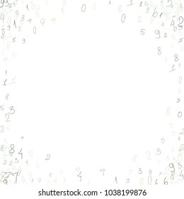 Hand drawn numbers. Scribbled handwritten numbers for  card, poster, banner. Vector background with color numbers in primitive style. Simple pattern for your design.