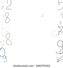 Hand drawn numbers. Scribbled handwritten numbers for  card, poster, banner. Vector background with color numbers in primitive style. Simple pattern for your design.