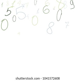 Hand drawn numbers. Scribbled handwritten numbers for  card, poster, banner. Vector background with color numbers in primitive style. Simple pattern for your design.