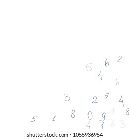 Hand drawn numbers. .  Scribbled handwritten numbers for  card, poster, banner. Vector background with color numbers in primitive style. Simple pattern for your design.
