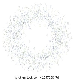 Hand drawn numbers. .  Scribbled handwritten numbers for  card, poster, banner. Vector background with color numbers in primitive style. Simple pattern for your design.