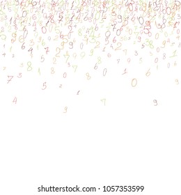 Hand drawn numbers. Scribbled handwritten numbers for  card, poster, banner. Vector background with color numbers in primitive style. Simple pattern for your design.