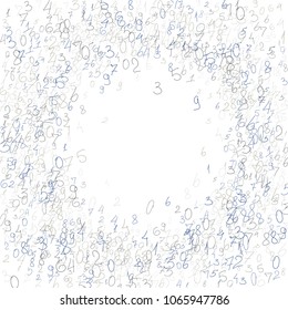 Hand drawn numbers. Scribbled handwritten numbers for  card, poster, banner. Vector background with color numbers in primitive style. Simple pattern for your design.