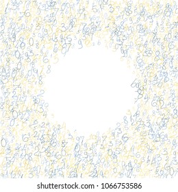 Hand drawn numbers. Scribbled handwritten numbers for  card, poster, banner. Vector background with color numbers in primitive style. Simple pattern for your design.