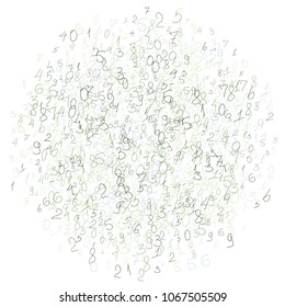 Hand drawn numbers. Scribbled handwritten numbers for  card, poster, banner. Vector background with color numbers in primitive style. Simple pattern for your design.