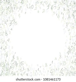 Hand drawn numbers. .  Scribbled handwritten numbers for  card, poster, banner. Vector background with color numbers in primitive style. Simple pattern for your design.