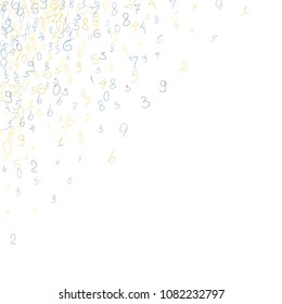 Hand drawn numbers. Scribbled handwritten numbers for  card, poster, banner. Vector background with color numbers in primitive style. Simple pattern for your design.