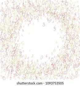 Hand drawn numbers. Scribbled handwritten numbers for  card, poster, banner. Vector background with color numbers in primitive style. Simple pattern for your design.