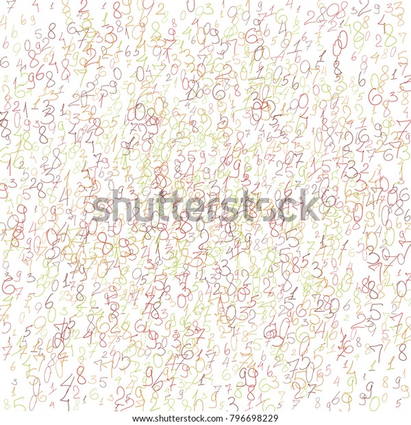 Hand Drawn Numbers Scribbled Handwritten Numbers Stock Vector (Royalty ...