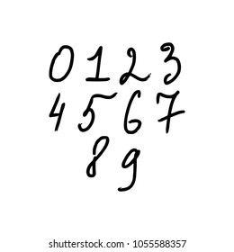 Hand drawn numers, elements for your design. Clipart, isolated vector objects.