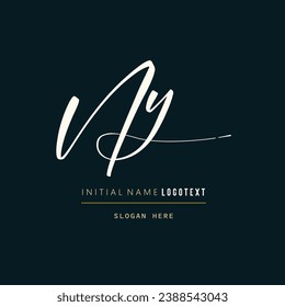 hand drawn Ny letters design. Brushstroke Ny Letter Logo Design. luxury initial logo design, Initial Letter Ny Logo, Hand Drawn Signature Logo.eps8