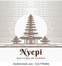 hand drawn nyepi bali's day of silence illustration design