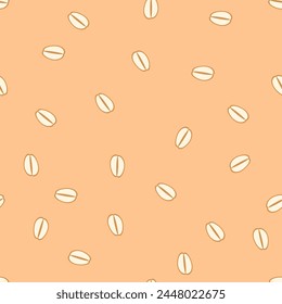 Hand drawn oat flakes doodle seamless pattern. Perfect print for paper, textile and fabric. Food vector llustration.



