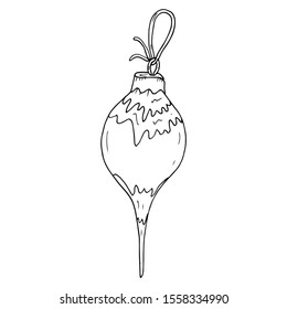 A hand drawn object for Christmas and New Year. Element for for decoration  holiday cards and invitations to the winter holidays. Isolated on white.
