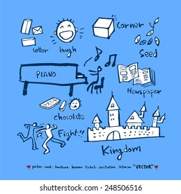 Hand drawn object sketch - vector illustration 