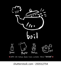 Hand drawn object sketch - vector illustration  / Blackboard Version