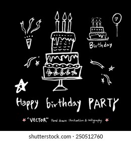 Hand drawn object sketch - vector illustration  / Blackboard Version