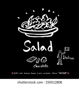 Hand drawn object sketch - vector illustration  / Blackboard Version