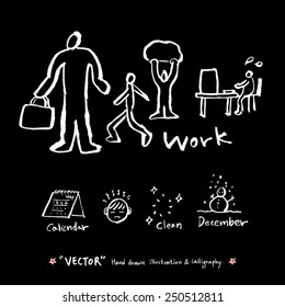 Hand drawn object sketch - vector illustration  / Blackboard Version