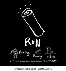 Hand drawn object sketch - vector illustration  / Blackboard Version