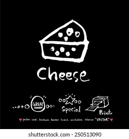 Hand drawn object sketch - vector illustration  / Blackboard Version