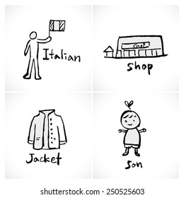 Hand drawn object sketch - vector illustration 