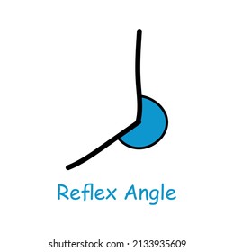 Hand drawn of obtuse angle in mathematics