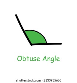 Hand drawn of obtuse angle in mathematics