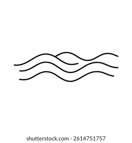 Hand Drawn Ocean Waves Illustration – Minimalist Sea Water Flow Design Perfect for Beach, Surf, Coastal Themes, Summer Vacation, Marine Artwork, and Relaxing Nature Concepts