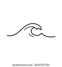Hand Drawn Ocean Waves Illustration – Minimalist Sea Water Flow Design Perfect for Beach, Surf, Coastal Themes, Summer Vacation, Marine Artwork, and Relaxing Nature Concepts