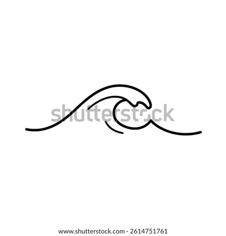 Hand Drawn Ocean Waves Illustration – Minimalist Sea Water Flow Design Perfect for Beach, Surf, Coastal Themes, Summer Vacation, Marine Artwork, and Relaxing Nature Concepts