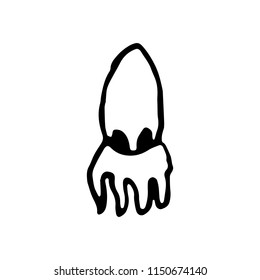 Hand Drawn octopus doodle. Sketch style icon. Decoration element. Isolated on white background. Flat design. Vector illustration.
