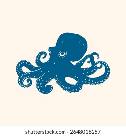 Hand drawn octopus. Marine vector design element.
