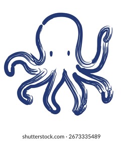 Dibujado a mano Pulpo línea simple ilustración Ilustración vectorial