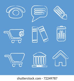hand drawn office signs, vector