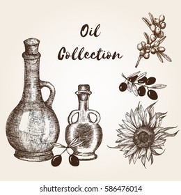 Hand drawn oil collection