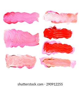 Hand drawn oil paint strokes. Vector background stains set.