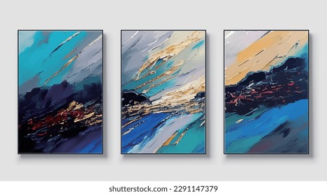 Hand drawn oil painting, abstract artwork. Art style for card, packaging, banner, website, wallpaper, magazine, branding, trendy. vector illustration