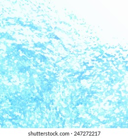 Hand drawn oil pastel textured background. Blue grunge banner for your invitation cards, other designs. Sea motive.  