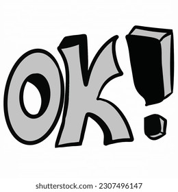 Hand drawn ok sign isolated on white background,vector illustration eps10
