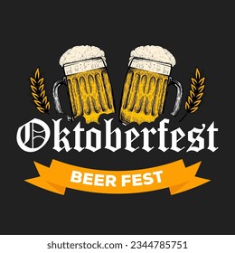 hand drawn oktoberfest festival illustration vector design