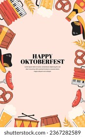 Hand Drawn Oktoberfest Frame Background