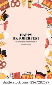 Hand Drawn Oktoberfest Frame Background