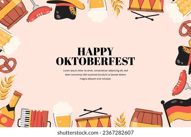 Hand Drawn Oktoberfest Frame Background