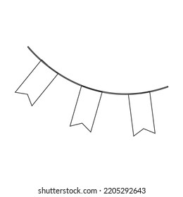Hand drawn OktoberFest hanging flag Outline is suitable for elements of an invitation design, celebration, social media, website design needs and others. vector illustration. ep 10
