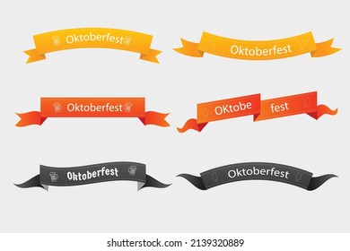 hand drawn oktoberfest ribbons collection set