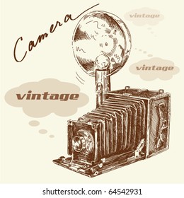 hand drawn old camera